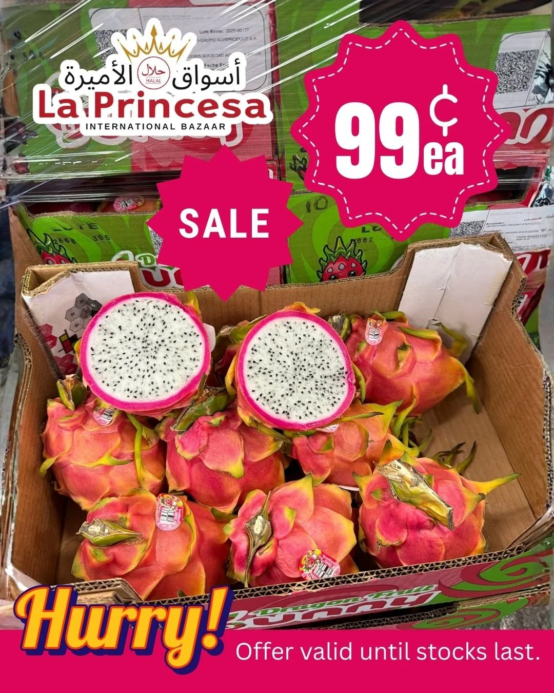 DRAGON FRUITS $0.99 each!!! 😍🔥😍

*Until stocks last. HURRY!!

📍 3074 Story Road, San Jose
⏰ Open DAILY 7AM - 9PM
We accept EBT.

#laprincesamarket #dragonfruit #freshproduce #steal #dealoftheday #salesalesale #sanjosecalifornia #santaclaracounty