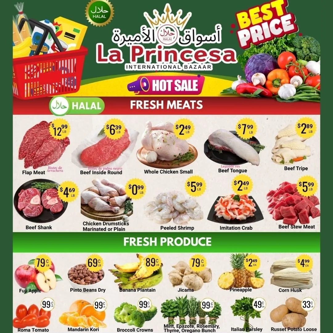 Fresh, flavorful, and on sale! 🔥
Because great meals start with great deals! 😍💯😍

La Princesa Market
3074 Story rd, San Jose
7 am - 10 pm
We accept EBT

#halal #sale #sanjosegrocery #laprincesamarket #santaclaracounty #grocerystore #supportlocal