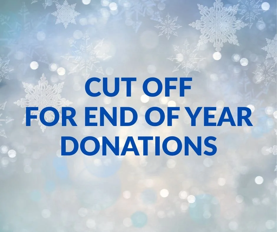 Cut-off for End of Year Donations