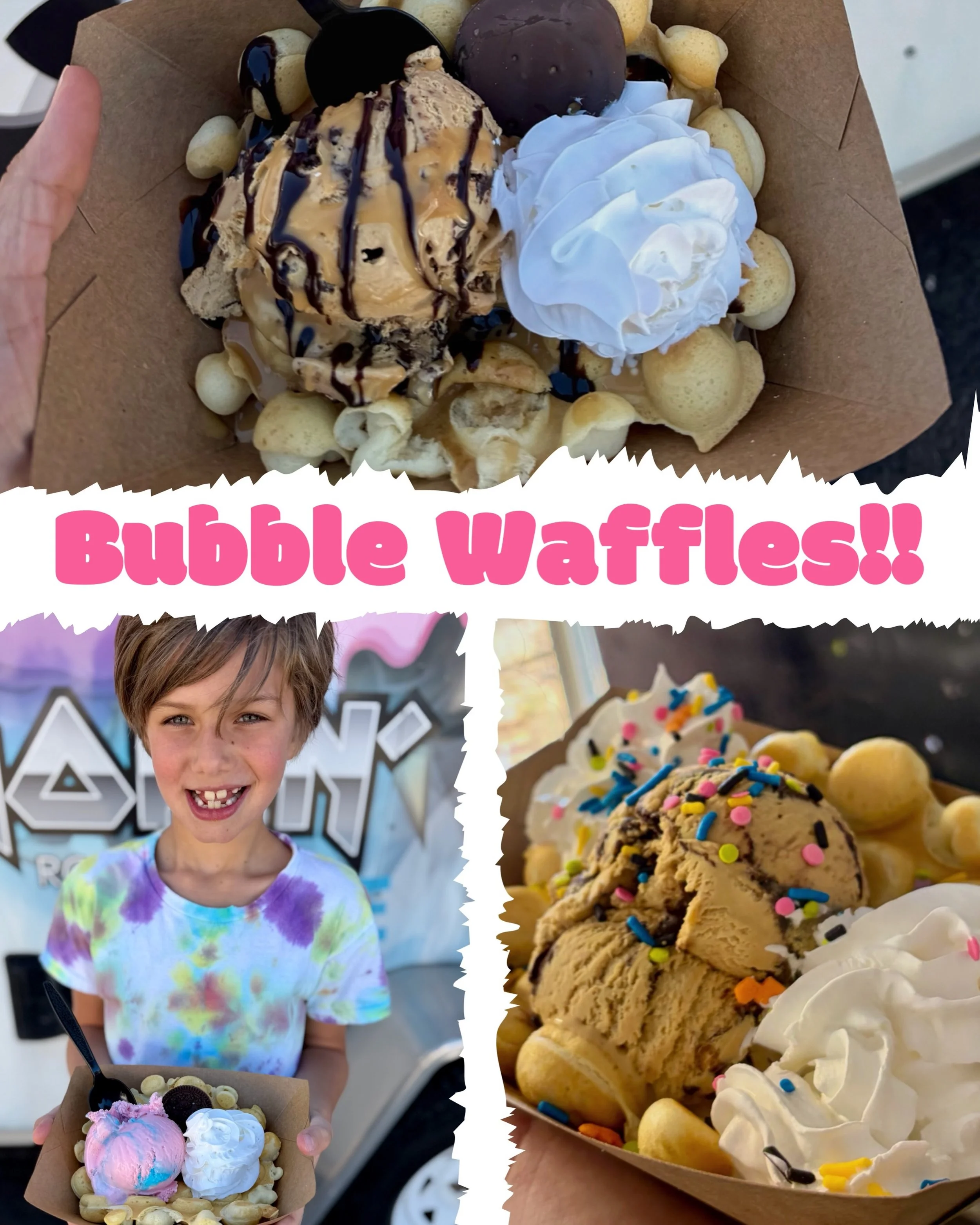 🍨🧇🔥 Warm, golden Bubble Waffles are now rolling out of the Smokin&rsquo; Rock &rsquo;n&rsquo; Roll Ice Cream Trailer!

Loaded up with premium ice cream, whipped cream, sauces, and all the sweet chaos your summer deserves. 🍭

👉 Catch all the swee