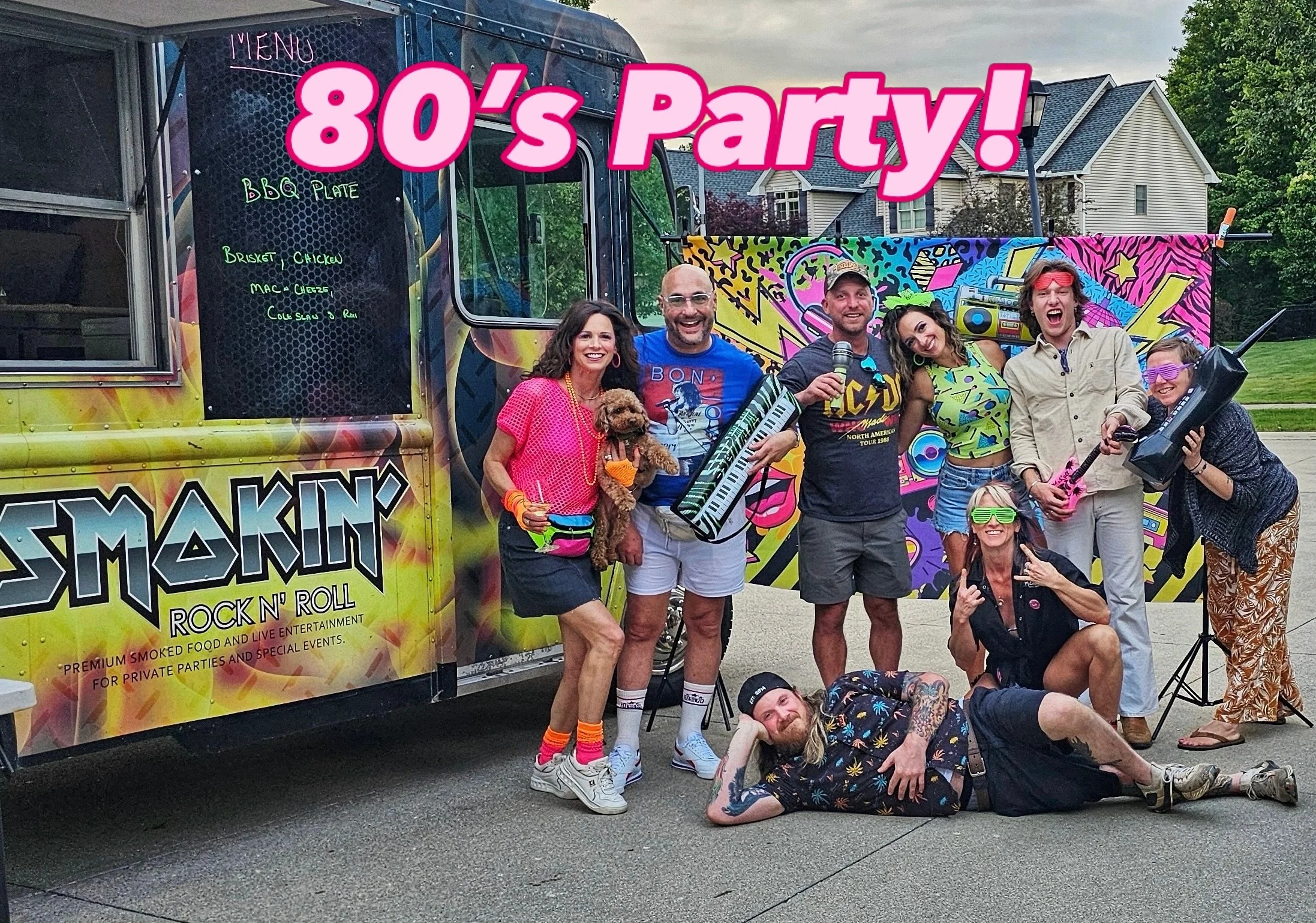 🎸💿 Hosting an 80s party?

Big hair. Loud music. Legendary BBQ.

The Smokin&rsquo; Rock &rsquo;n&rsquo; Roll Food Truck was basically built for this! 🤘🍖🔥