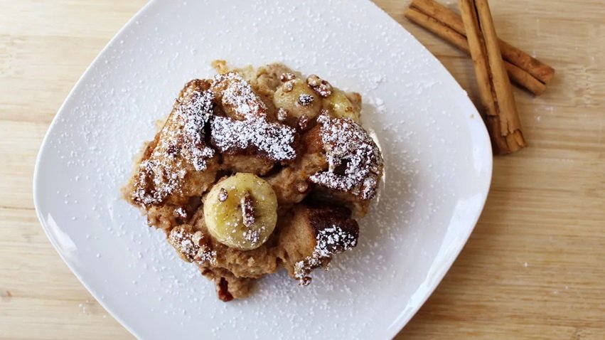      
  
















   
    
      
    
     
       
        
       
     
    
    



   


 
  
 

         
  
    
Banana French Toast Bake Recipe   
 Ingredients:      4 Eggs    1 1/3 Cup Milk or Milk Substitute (320ml)    &frac14; Cup 
