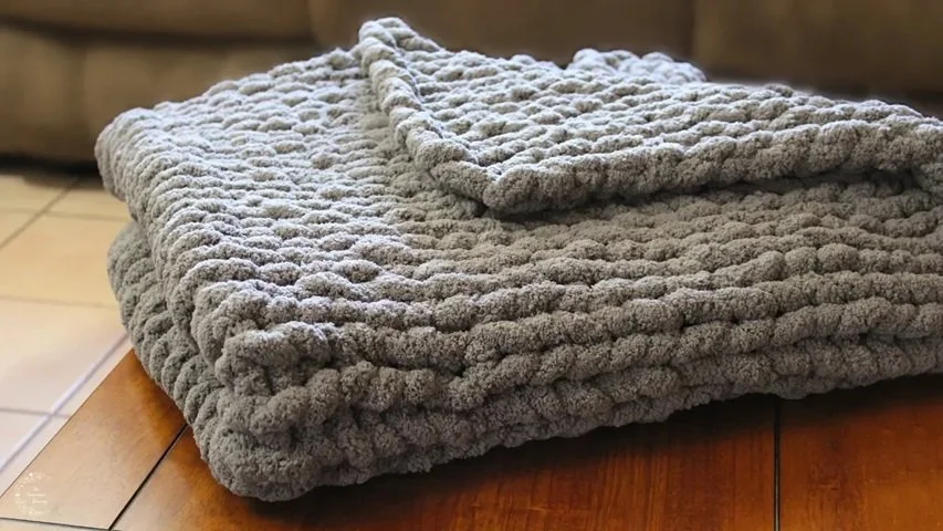 How to Hand Knit a Blanket /Throw | Easy Pattern