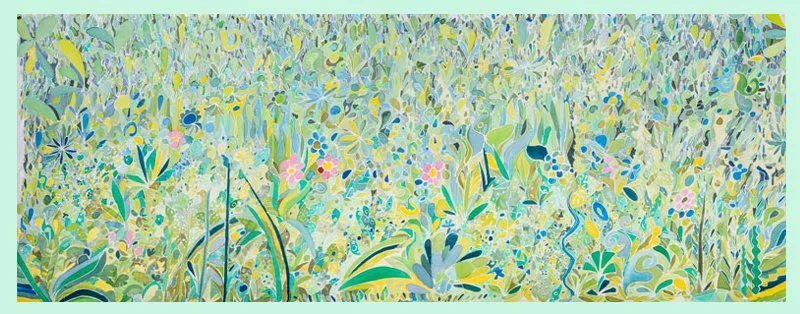 Foresta 2.27 x 0.90 acuarela sobre seda 2015 $3500