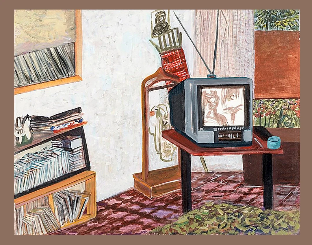dormitorio con tv	1988	50 x 50	pintura acrilica sobre carton