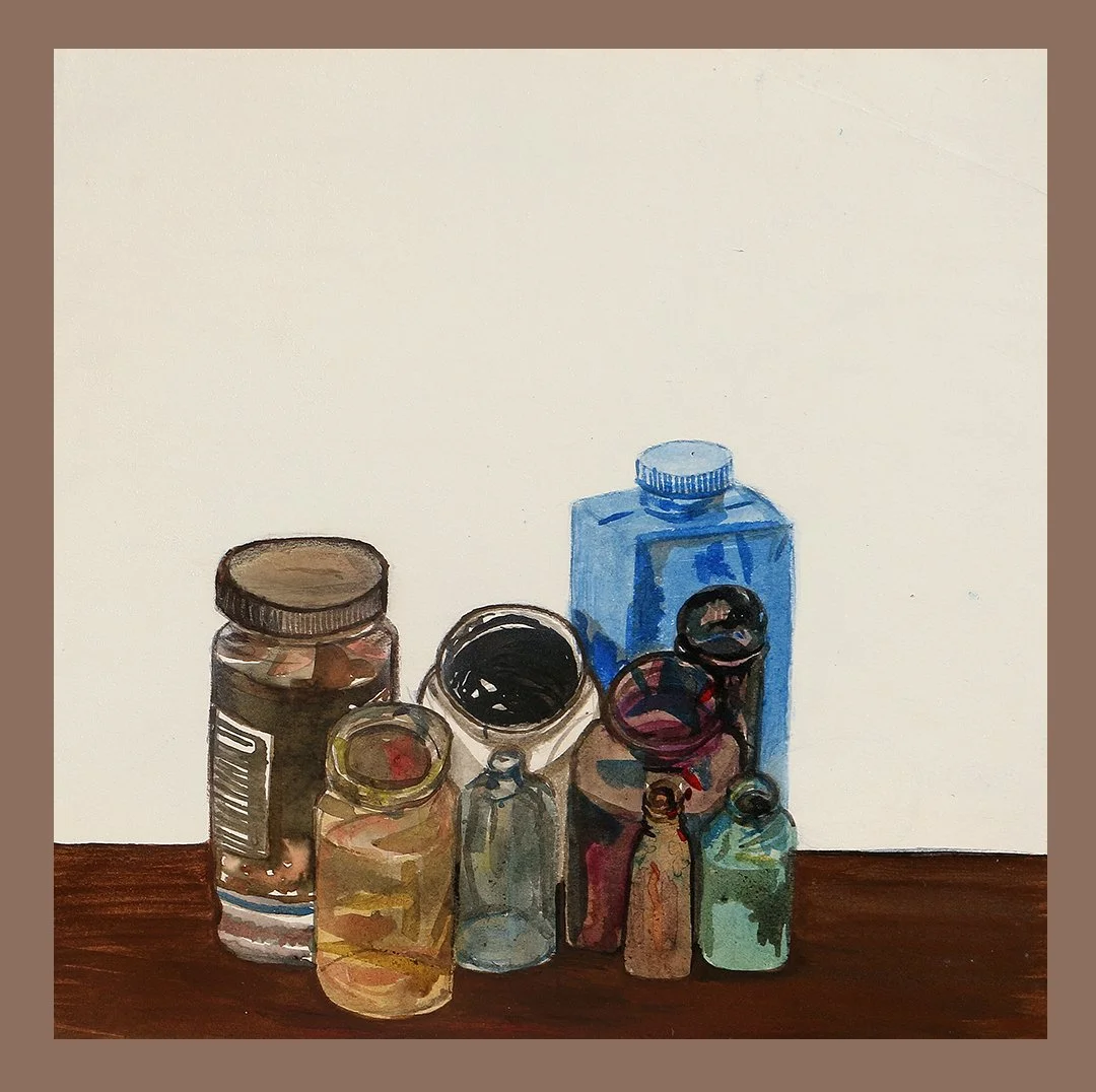 Tinteros, acrilico sobre cartulina, 22 x 21, 1989