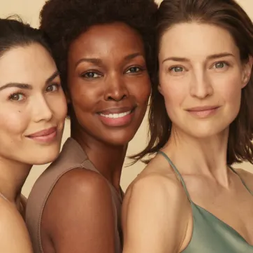 Beautiful women with great hydrated skin