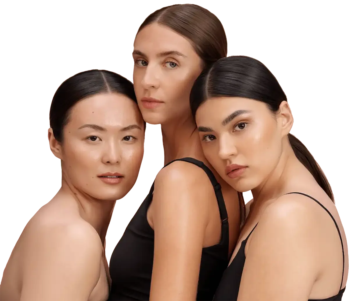 Gorgeous women with luxurious skin