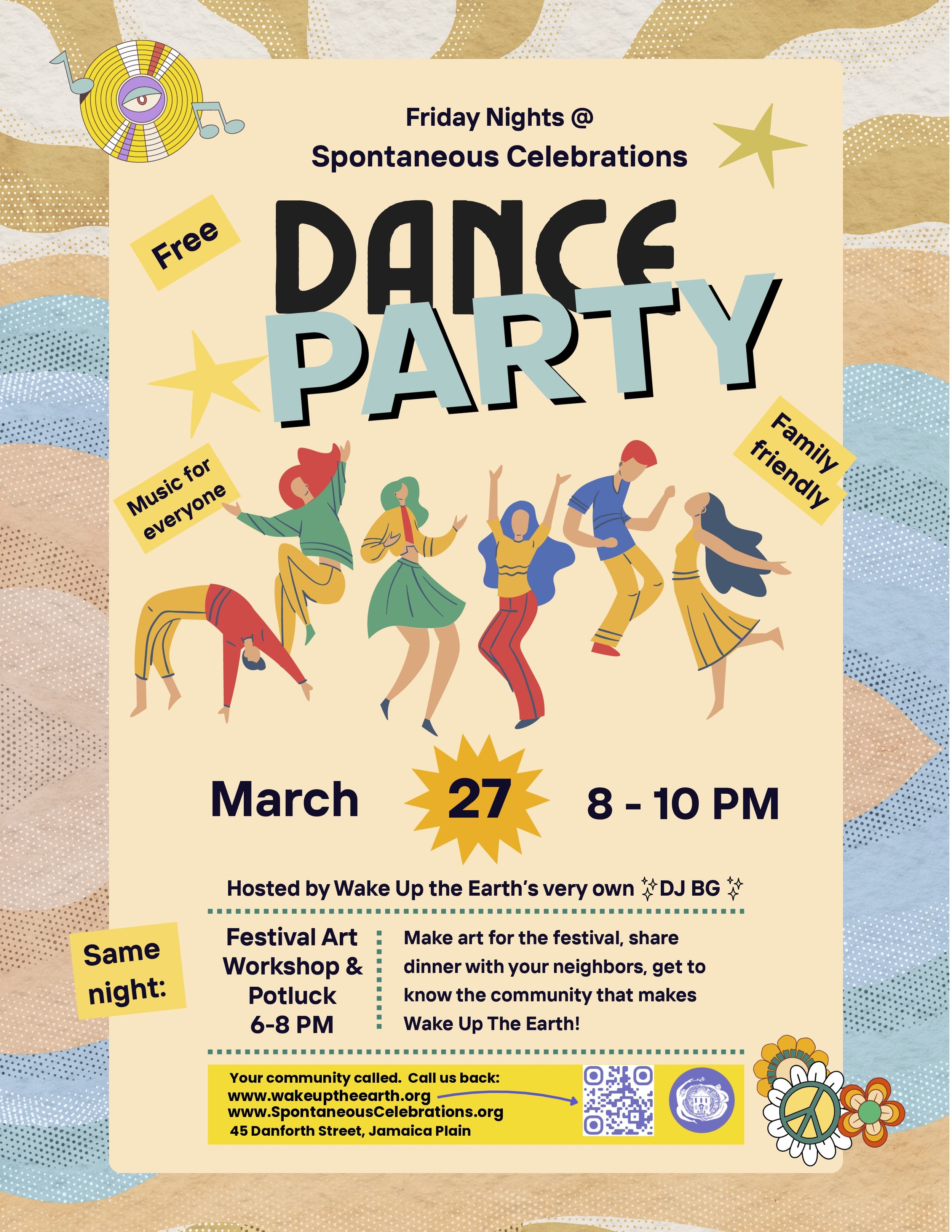 Friday Night Festival Arts Workshop, Community Potluck, and Dance Party