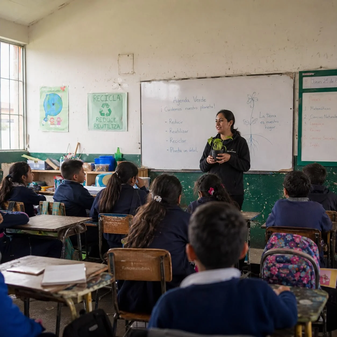 Person speaking to group in classroom