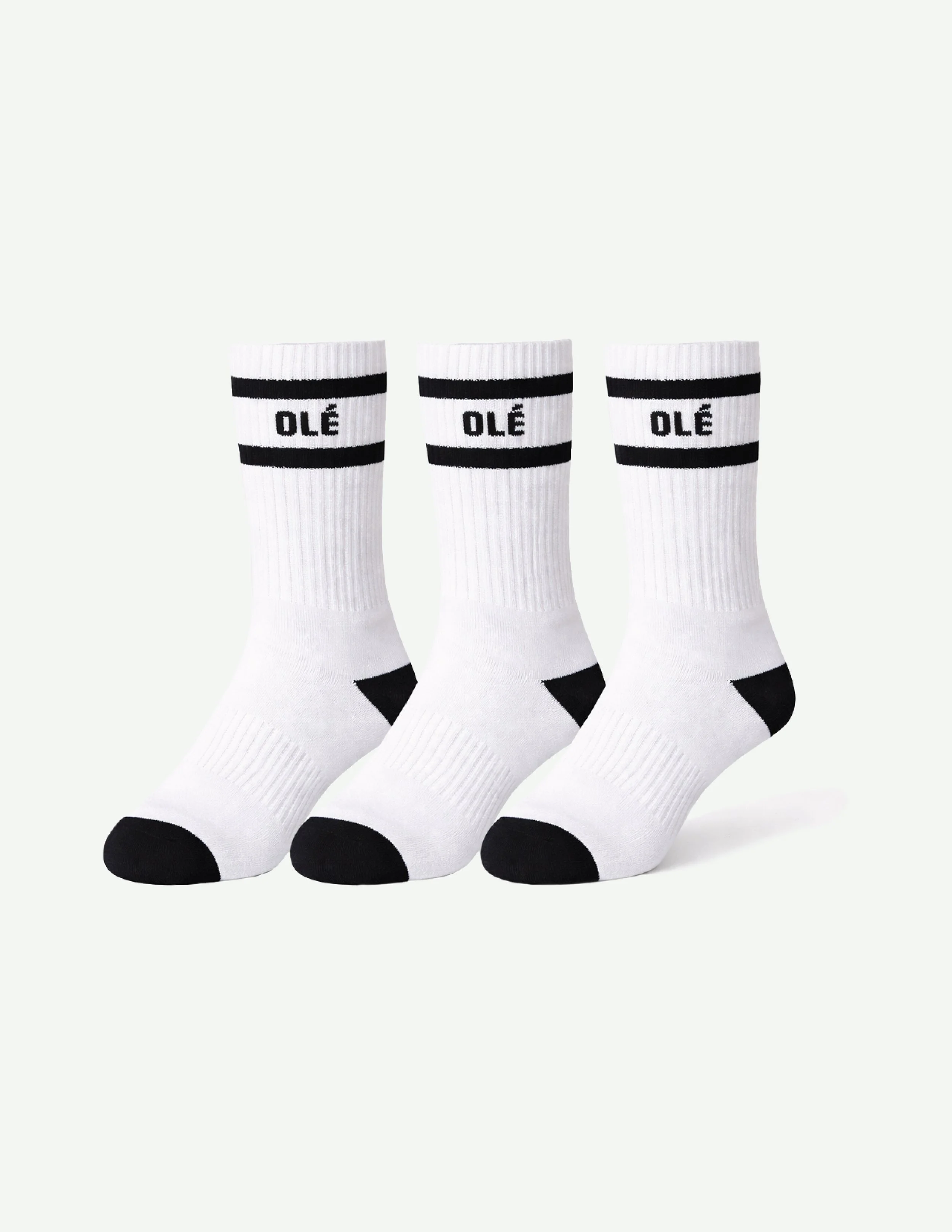 Classic White Olé Crew Sock (3 pack)