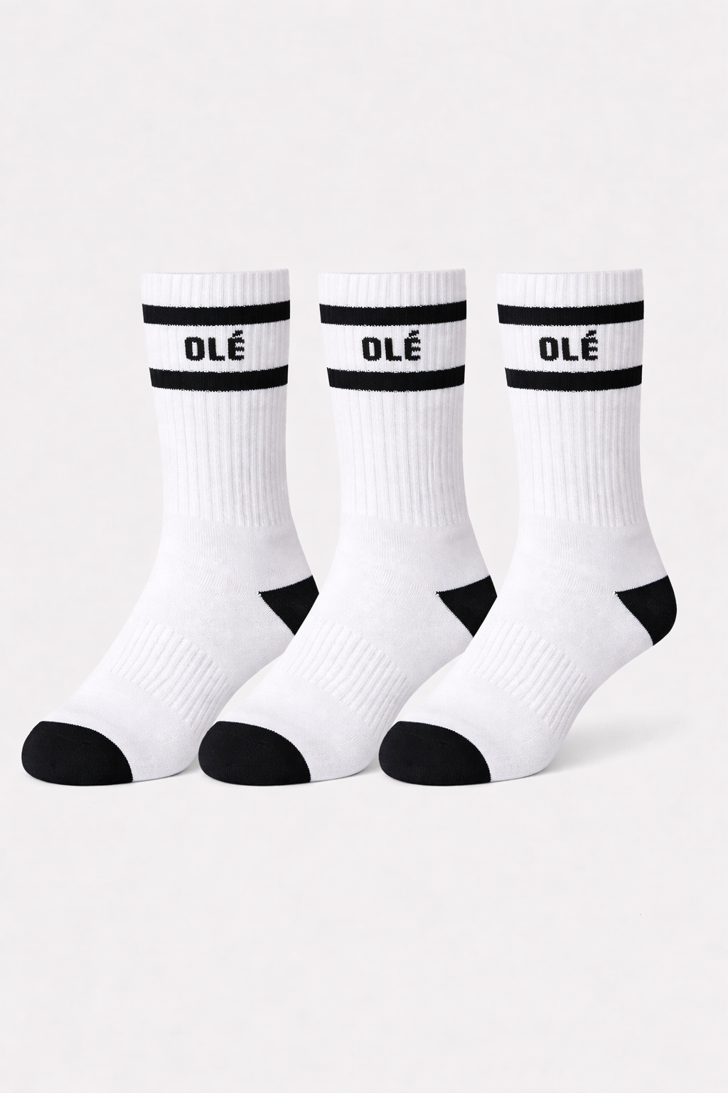 Classic White Olé Crew Sock (3 pack)