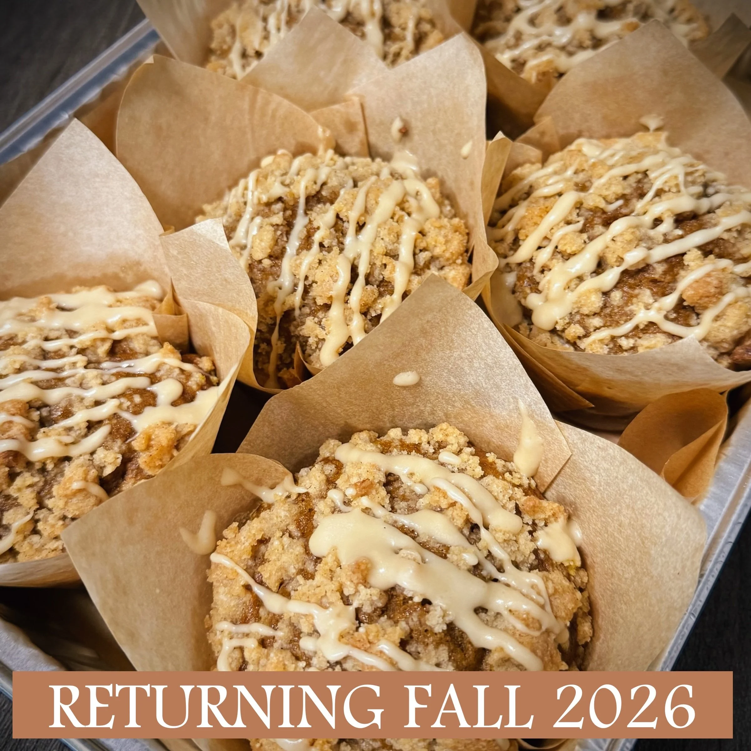 Pumpkin Crumb Cake Muffins w/ Maple Glaze (8ct)