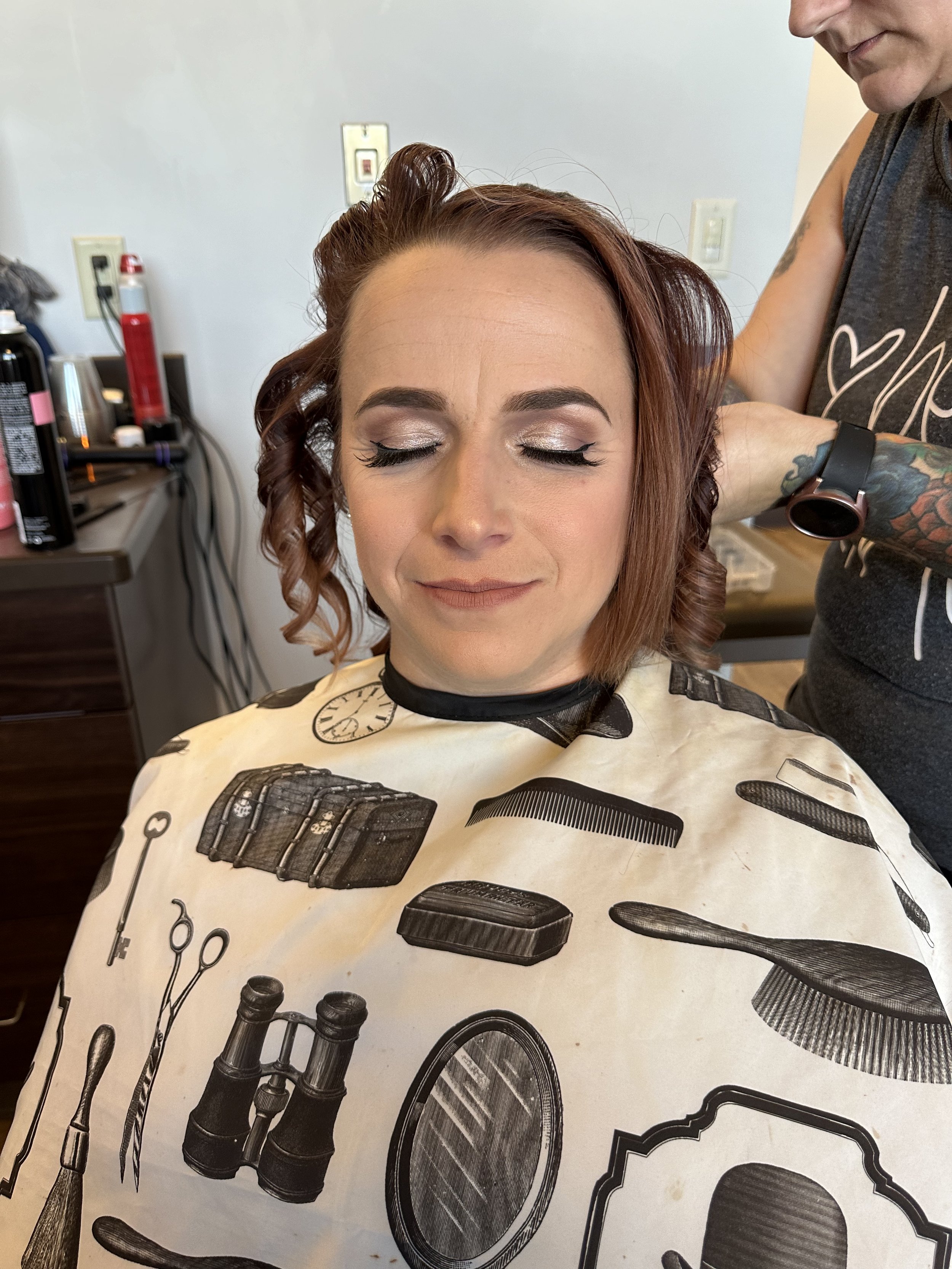 With the lip color on