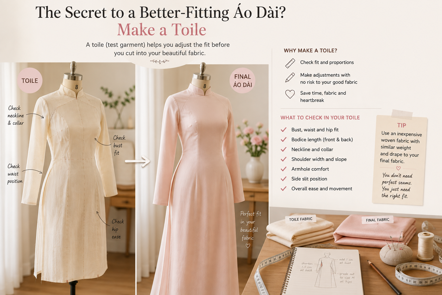 5 Ao Dai Fitting Problems_Making a Toille