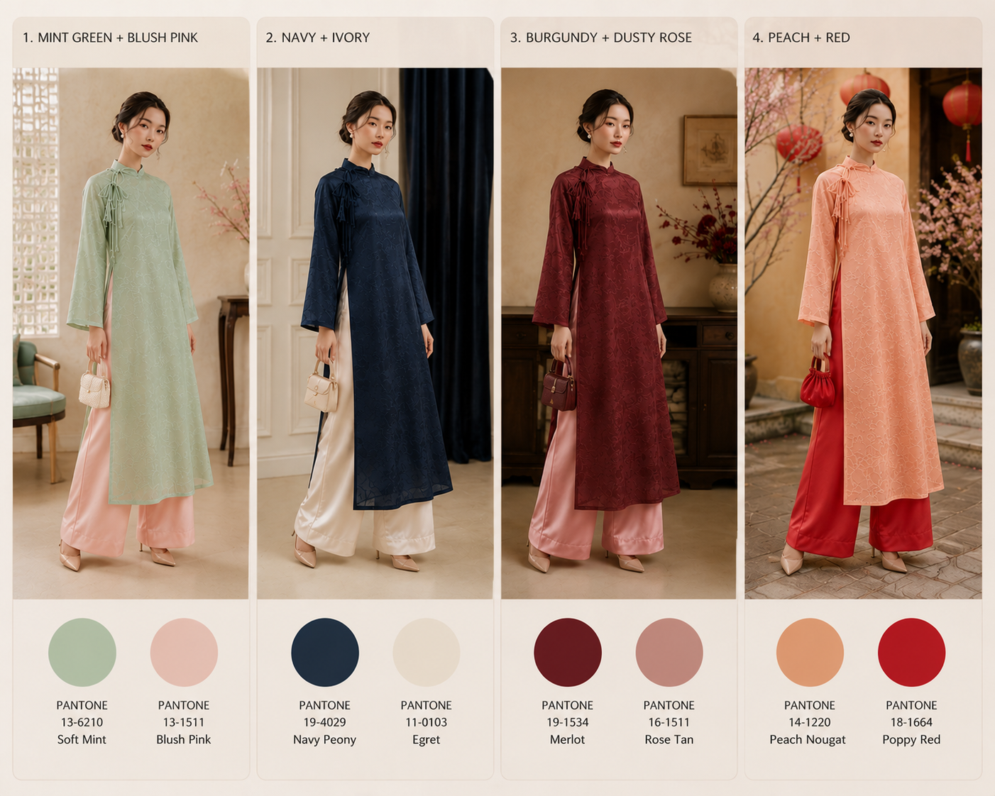 What Pants to Wear With Áo Dài_Colour Combo.