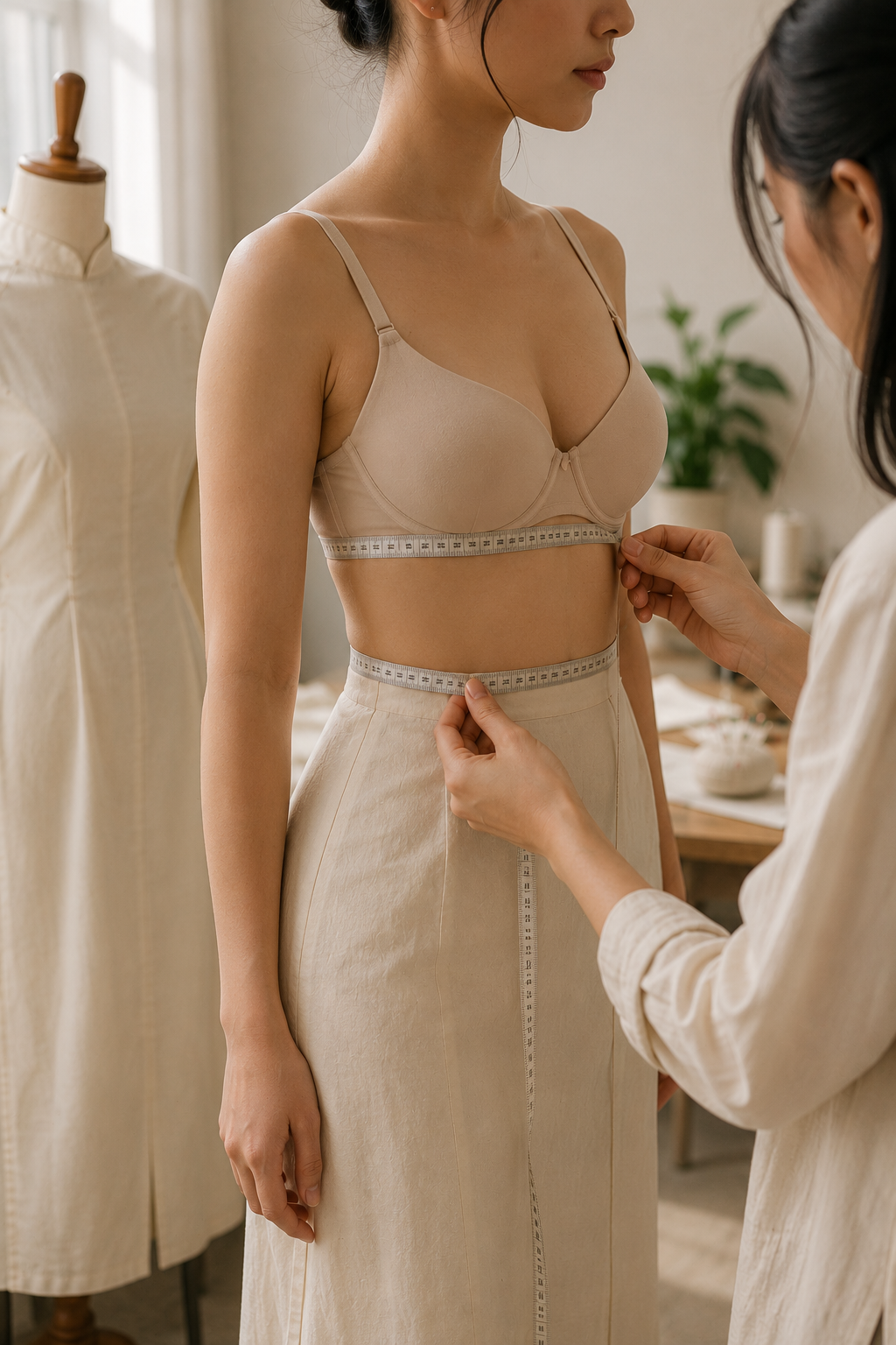 Things I Wish I Knew Before Sewing My First Áo Dài_Take Your Measurements Wearing the Right Bra