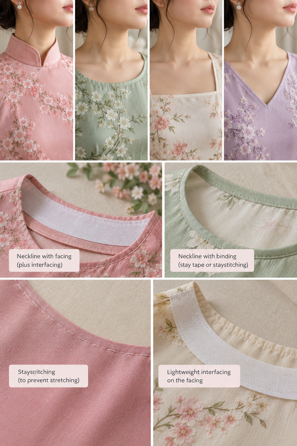 Interfacing for Áo Dài_Áo Dài Necklines and Sewing Details