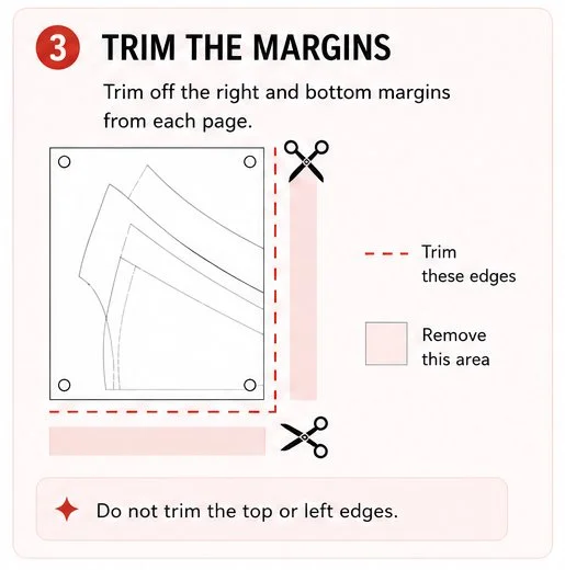 Trim the margins - how to assemble sewing digital PDF Pattern