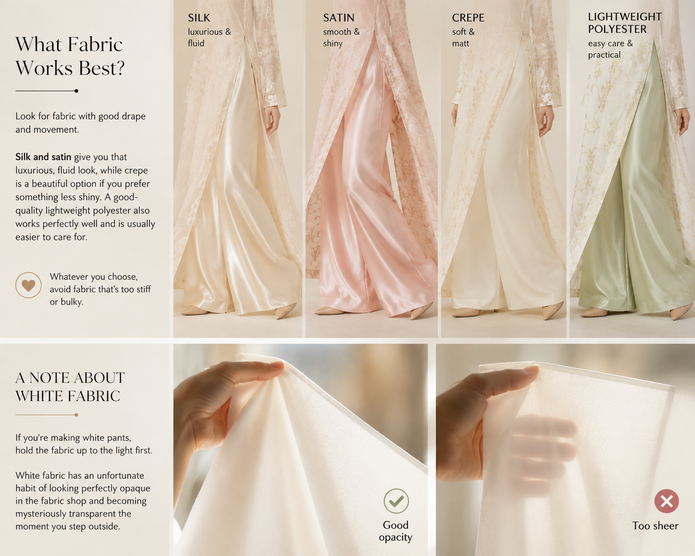 What Pants to Wear With Áo Dài_Fabric Guide