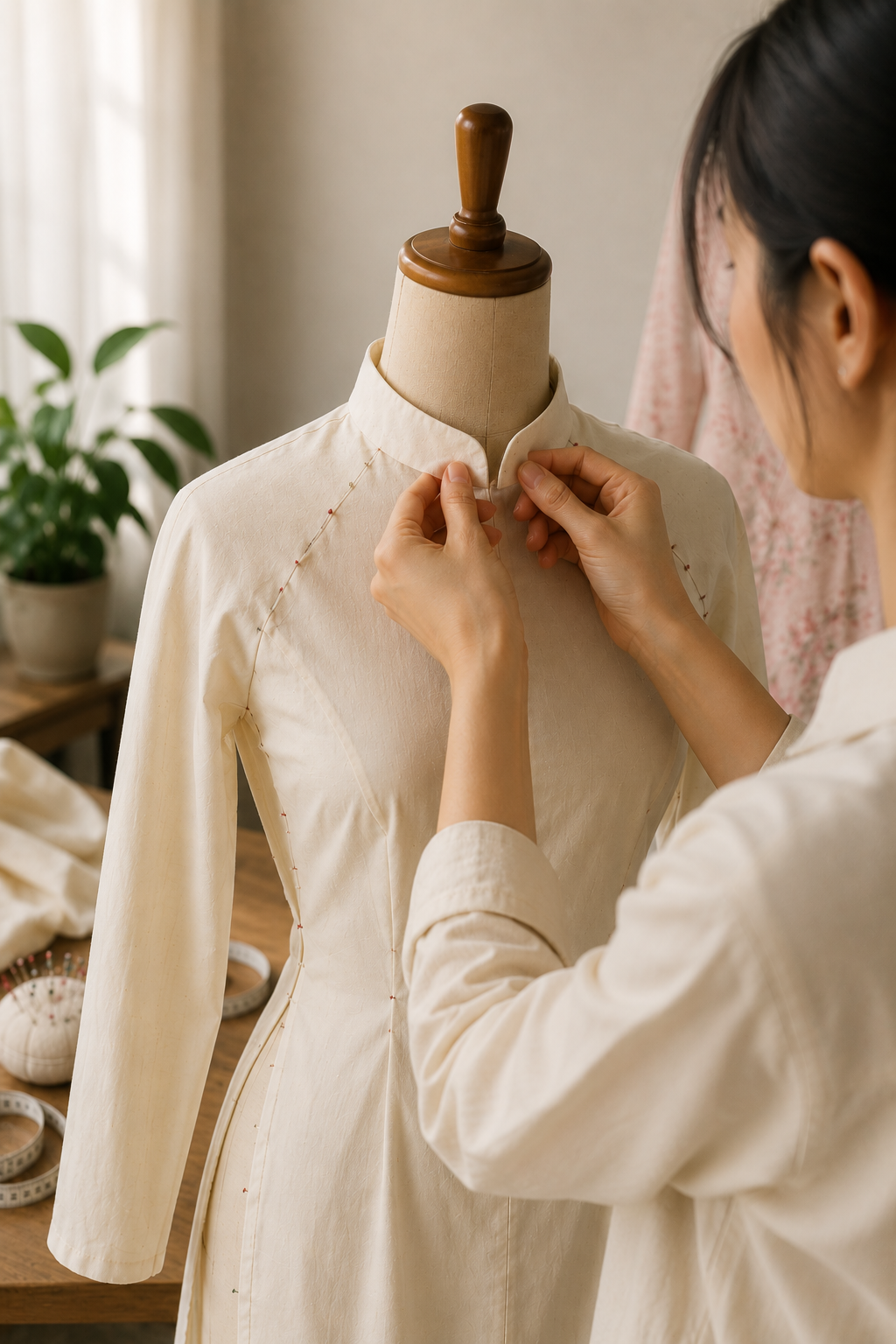 Things I Wish I Knew Before Sewing My First Áo Dài_Fit the Collar Before You Celebrate