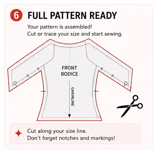Cut out the pattern pieces - how to assemble sewing digital PDF Pattern