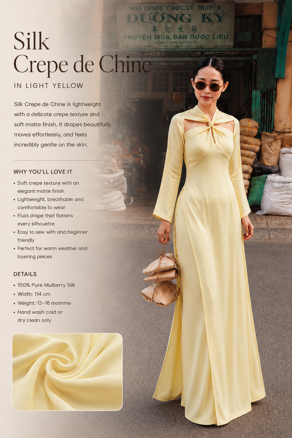 How to sew with silk - silk crepede chine