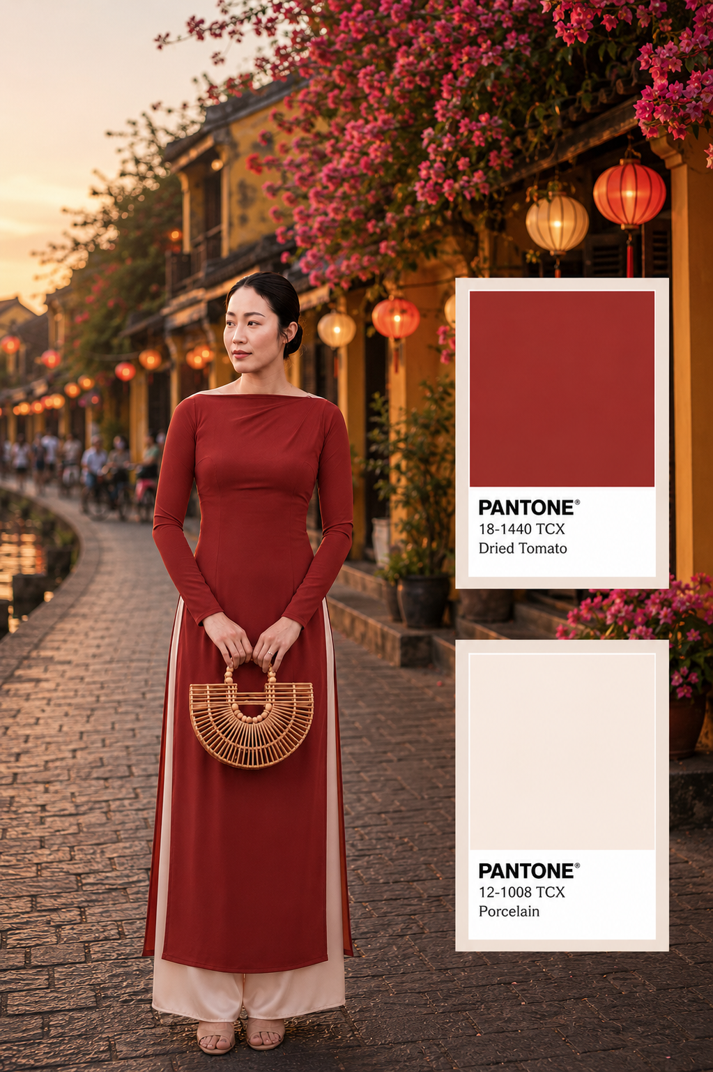 Ao Dai Colour Combo for Hoi An_Dried Tomato Porcelain
