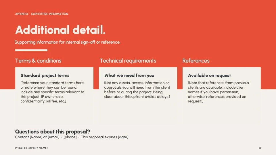  Appendix  
Terms, requirements, references