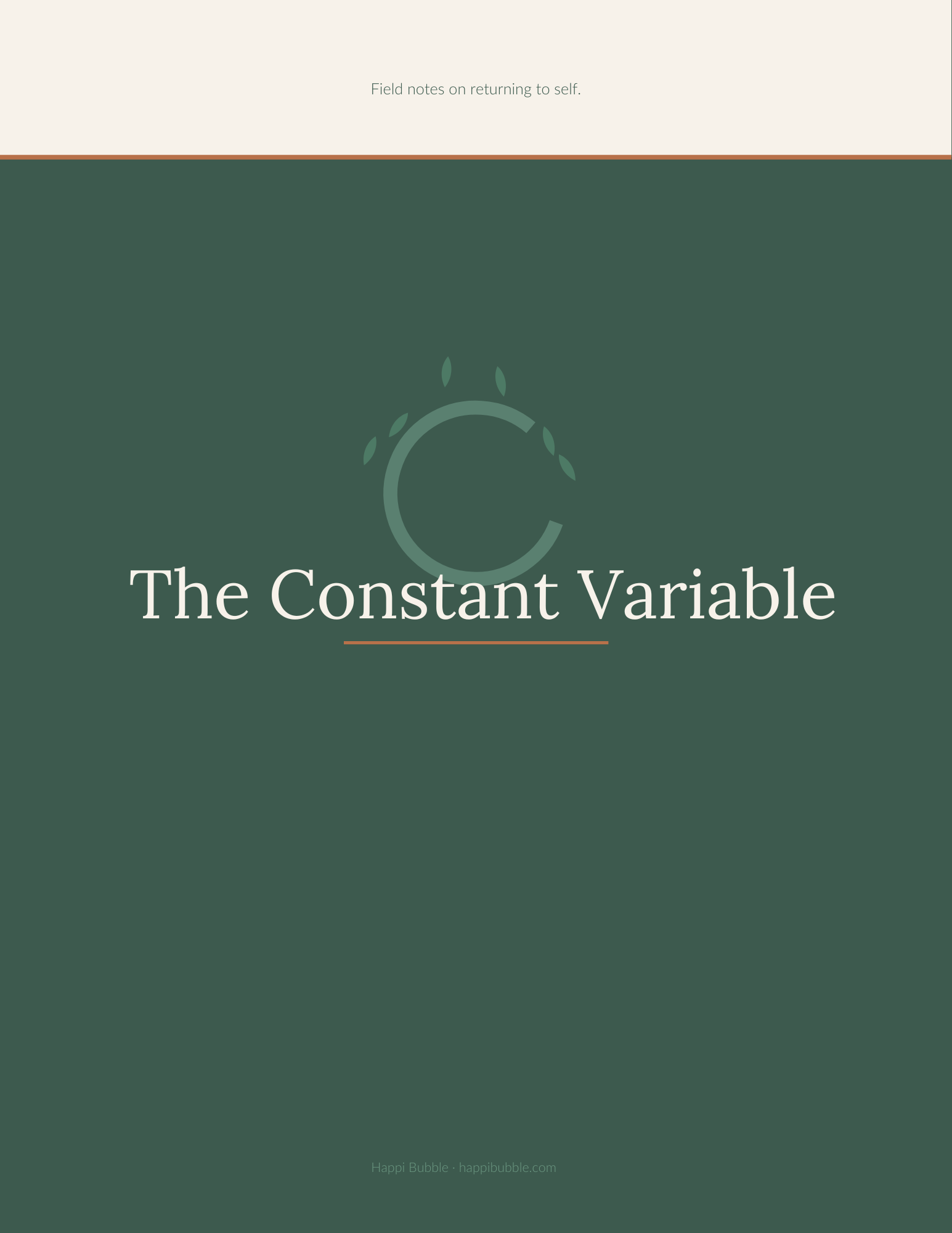 The Constant Variable - A Guided Workbook