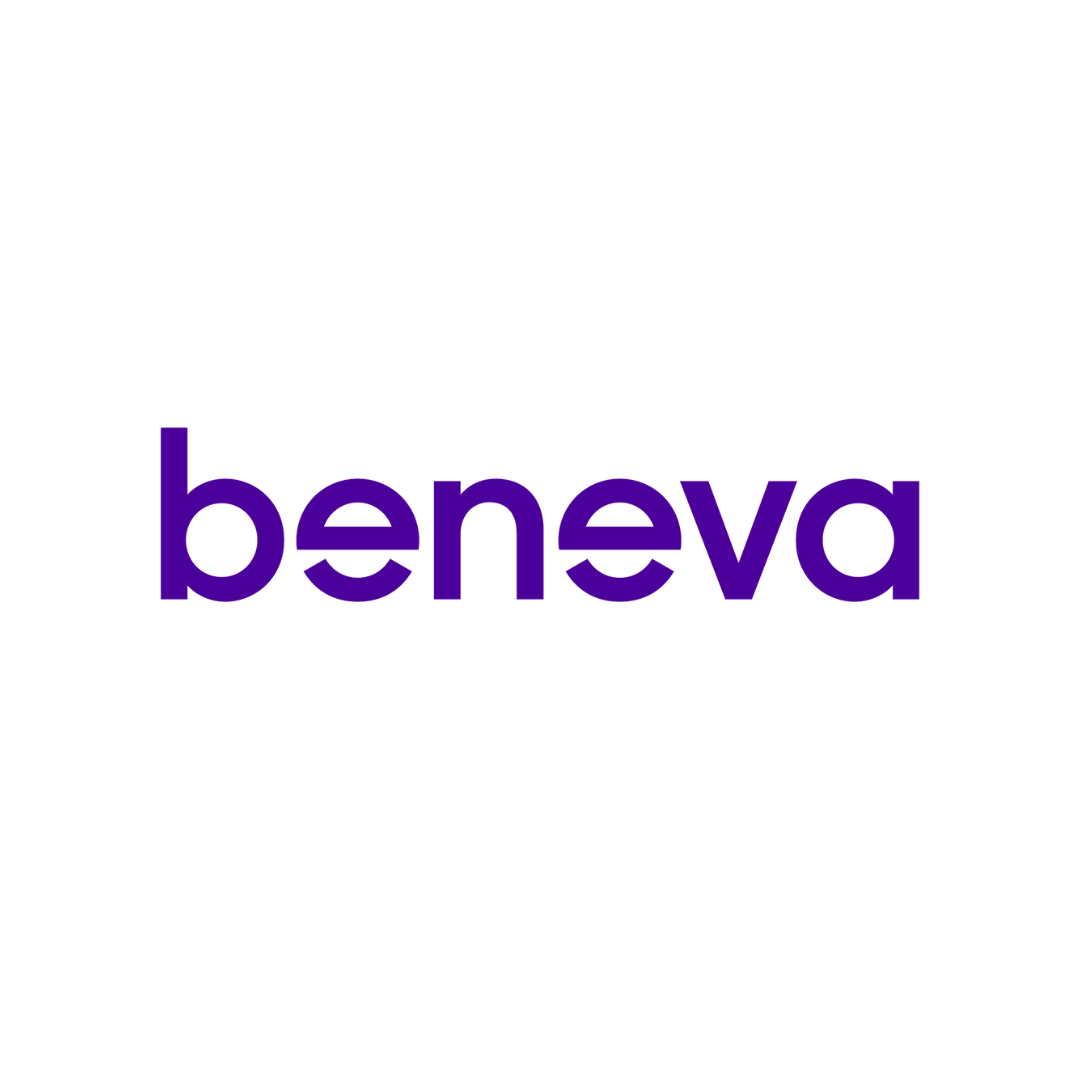 Black background with the word 'beneva' in purple, lowercase letters.