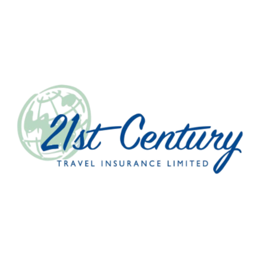 Logo of 21st Century, with stylized 21 inside a clear globe and blue cursive text reading "21st Century"