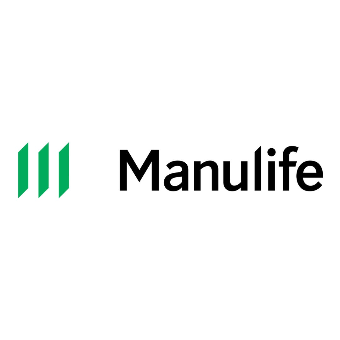 The Manulife logo featuring a black background with the word 'Manulife' in white and three green vertical bars to the left.