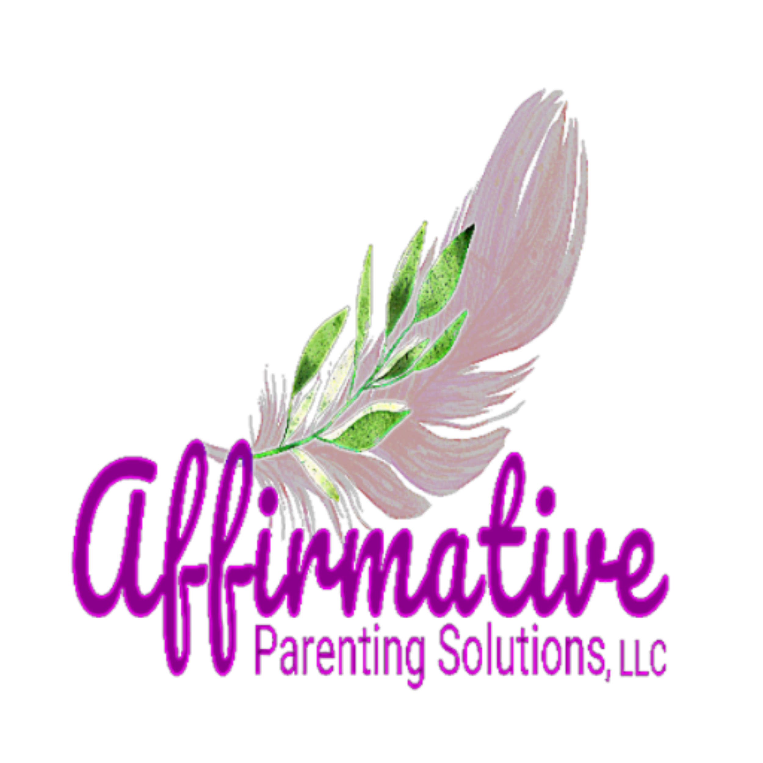 Colorful neon sign with flower and text that reads "Parents Solutions LLC".