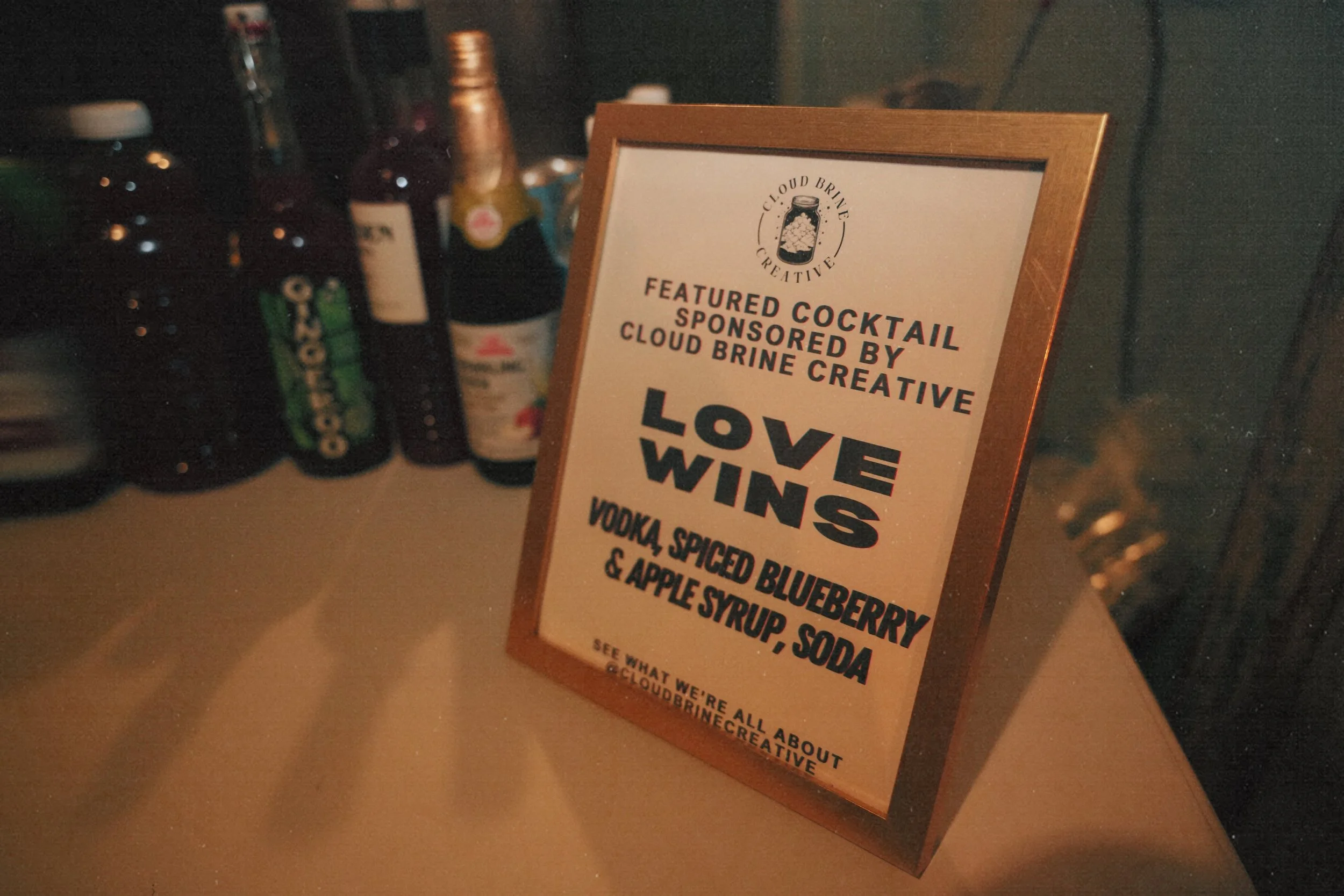 Specialty Cocktail provided by Cloud Brine Creative. Photo by Lily Marlane.