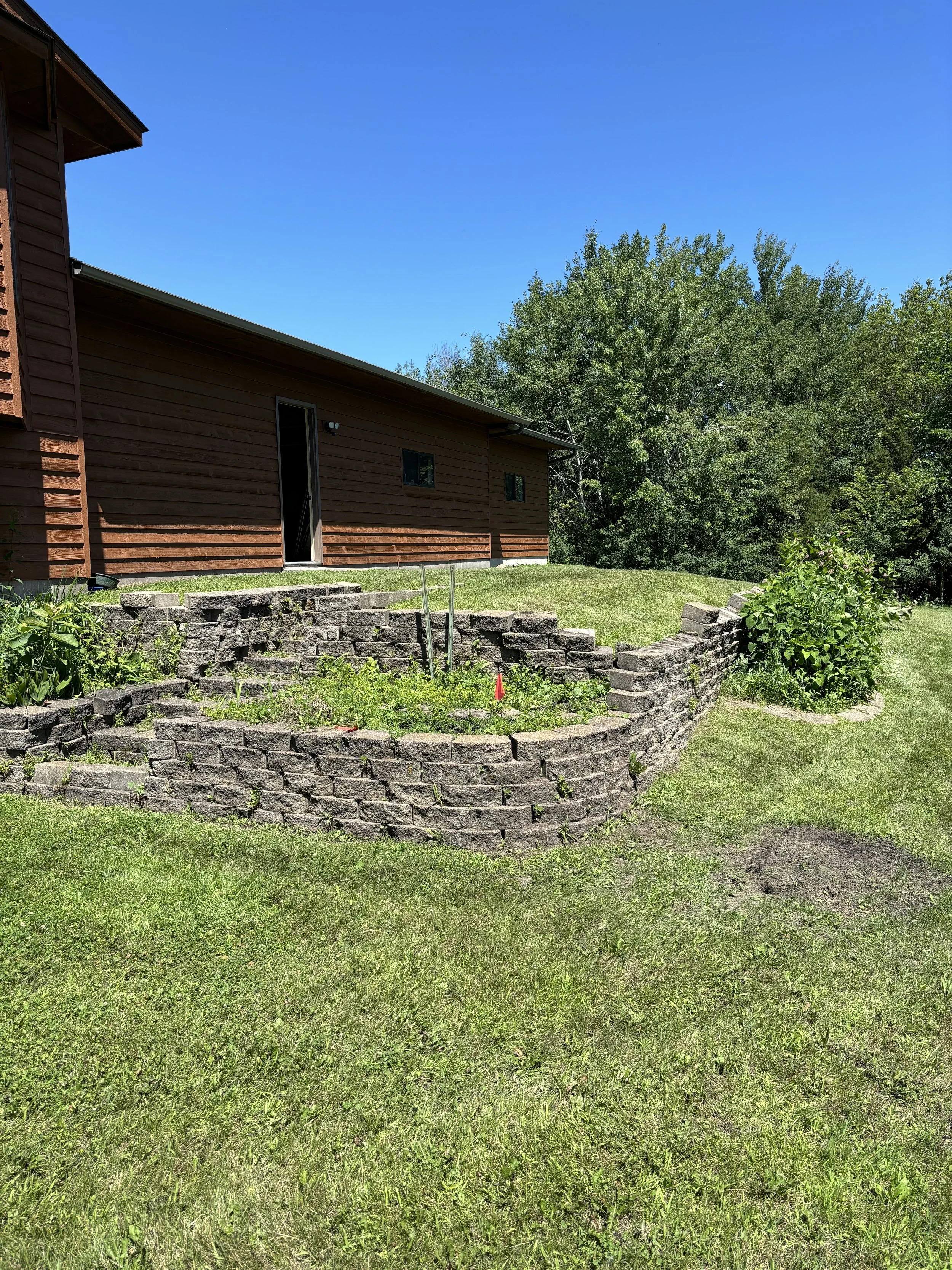 The original failing wall that was replaced 