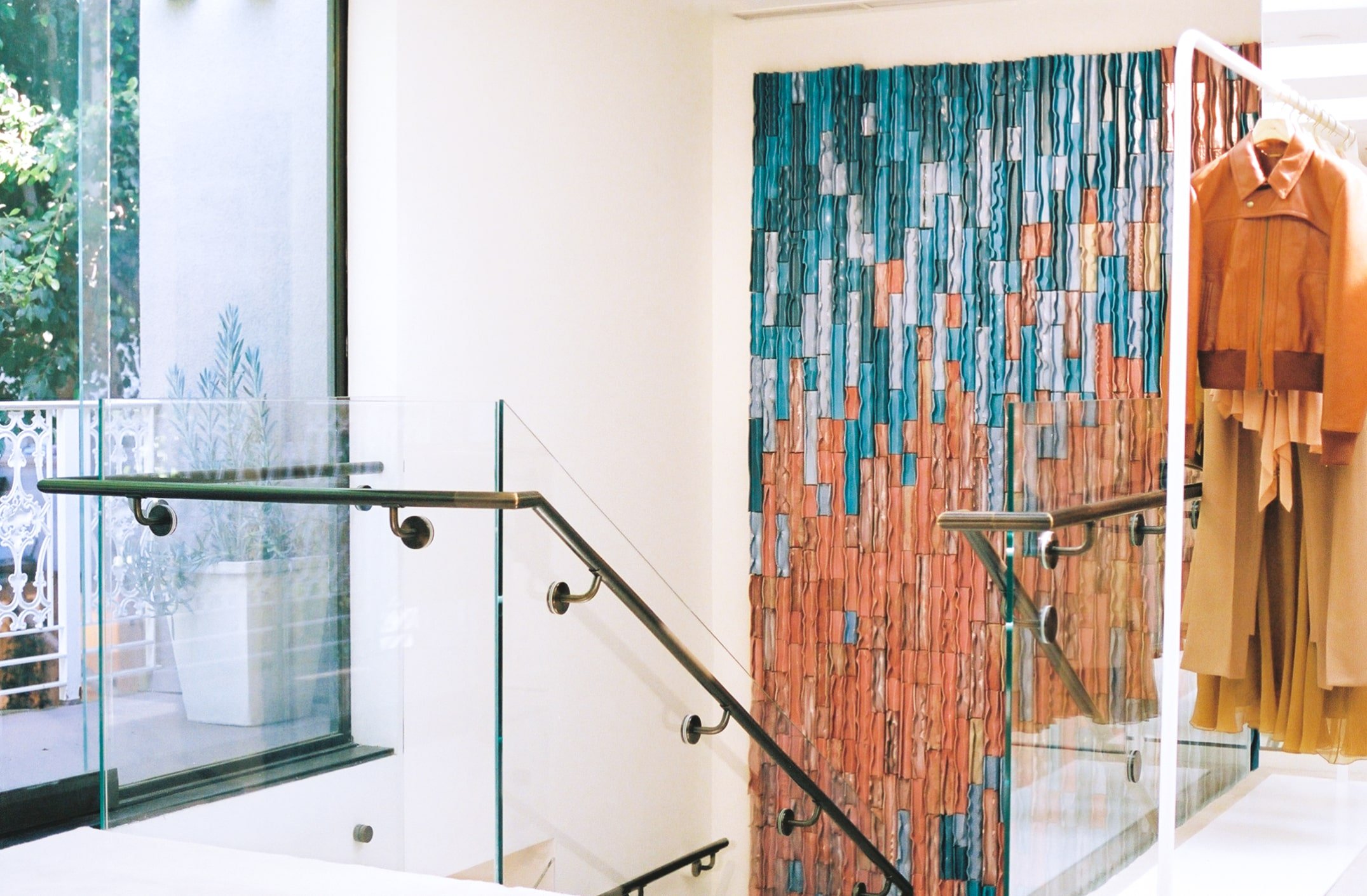 Ben-Medansky-installation-clothes-Chlóe-Melrose-Nick-Delisi-stairs.jpg