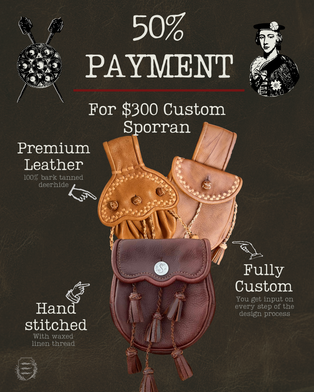 50% Payment for $300 Custom Sporran