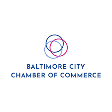 Baltimore City Chamber of Commerce logo with overlapping blue and pink circles.