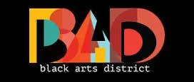 Colorful logo for Black Arts District featuring the text 'B4D' and 'black arts district' underneath.