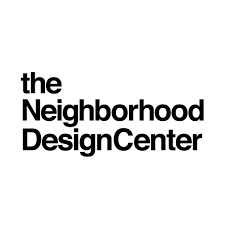 Text that reads 'the Neighborhood Design Center' in black font on a white background.