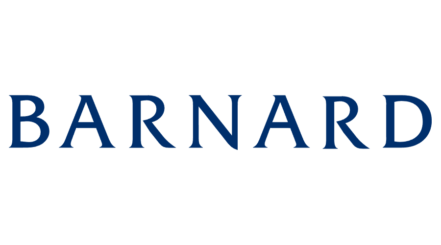 Barnard College logo in navy blue text on a white background.