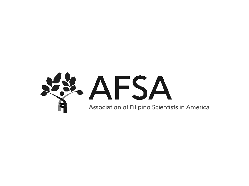 Logo of the Association of Filipino Scientists in America (AFSA), featuring a stylized plant with leaves and a small flag on the stem, with the text 'AFSA' and 'Association of Filipino Scientists in America'.
