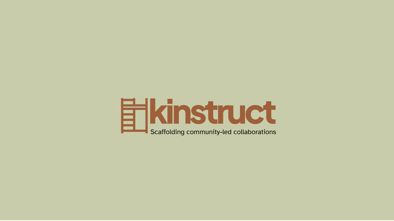 Logo of k-instruct with a ladder icon and the tagline 'Scaffolding community-led collaborations' on a light green background.