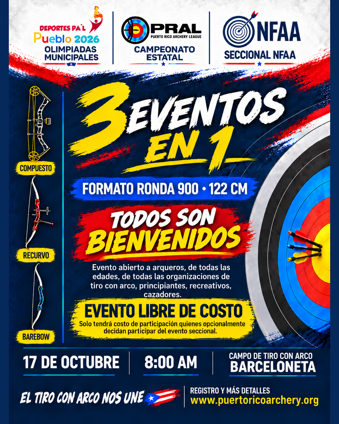 3en1: Olimpiadas Municipales - Campeonato Estatal - Seccional NFAA