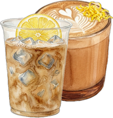 Gemini lavender latte with lemon zest