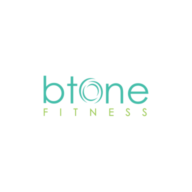 Logo for Btone Fitness with the words 'btone' in blue and 'FITNESS' in green beneath.