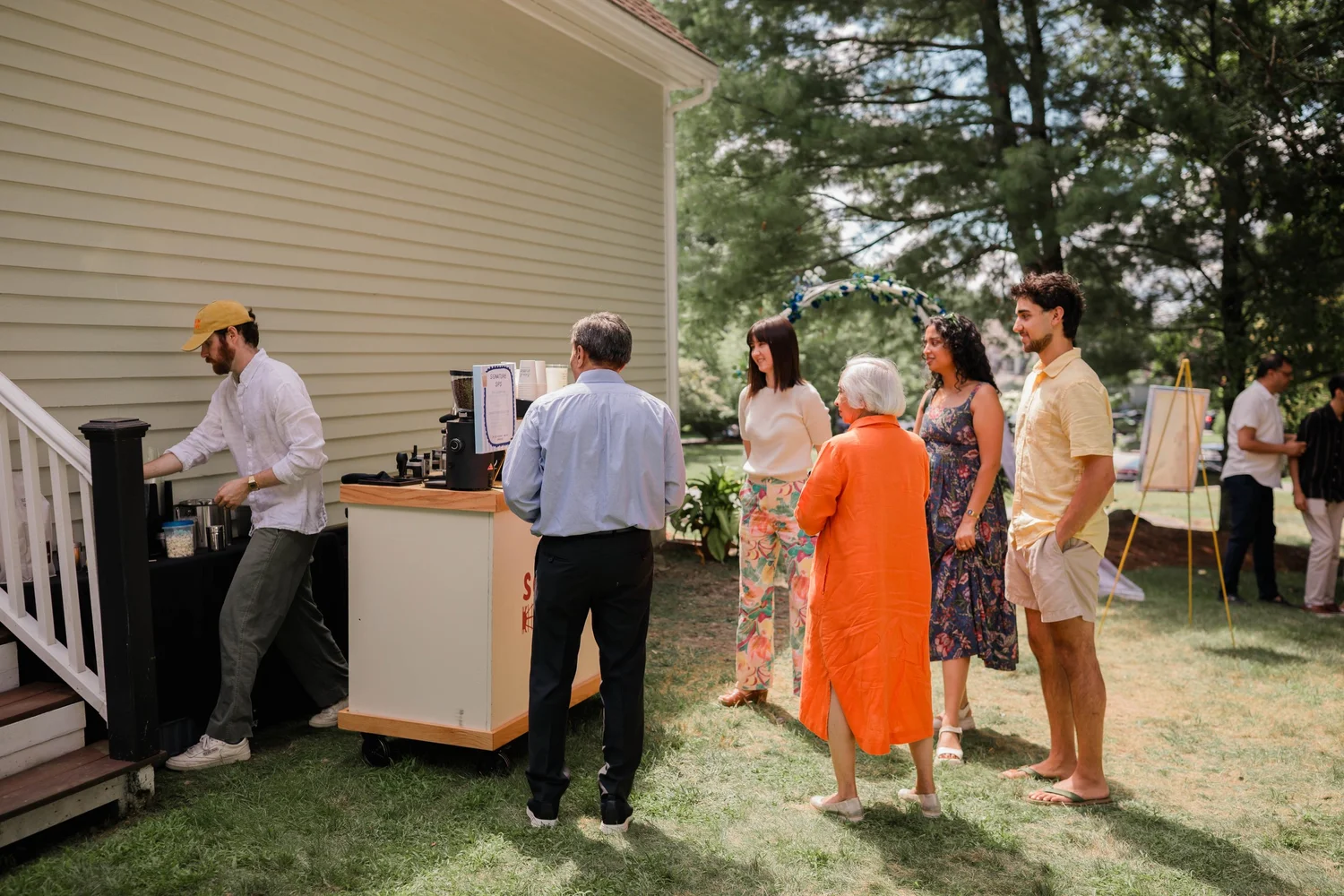 Solarium Coffee mobile espresso cart set up and serving at a Boston-area event