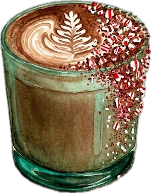 Yuletide peppermint mocha with crushed candy cane
