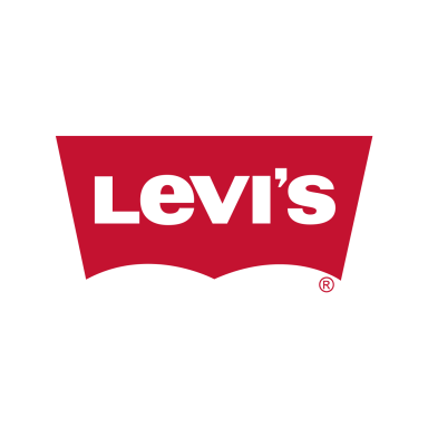 Levi's logo with red batwing shape and black text